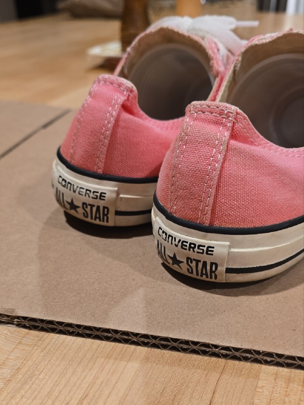 Converse Pink Low Top Sneakers with White Accents - Picture 2 of 7